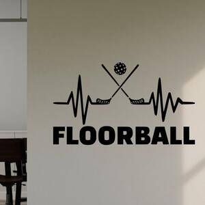 Veselá Stena Samolepka na stenu Floorball Farba: černá