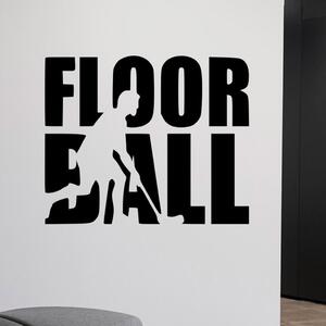 Veselá Stena Samolepka na stenu Nápis Floorball Farba: černá