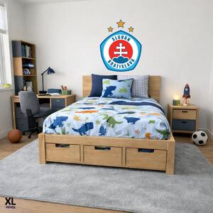 Textilná nálepka na stenu - logo "ŠK Slovan Bratislava" Veľkosť: 60 cm