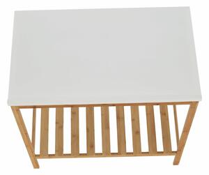 KONDELA Stôl s policou, prírodná/biela, SELENE TYP 5