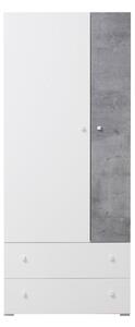 Šatníková skriňa Hanoi PR03 L/P, Farby: biely / beton Mirjan24 5903211040146