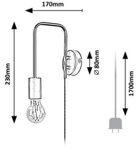 Rabalux 71022 - Nástenná lampa MANZUR 1xE27/40W/230V