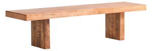 Masívna lavica Country z mangového dreva, lakovaná, hnedá – 170×45 cm