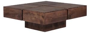 Masívny konferenčný stolík Amberley z akácie, lakovaný, hnedý – 80×80 cm