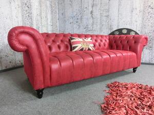 (2474) CANYON Chesterfield luxusná pohovka červená hadí vzor