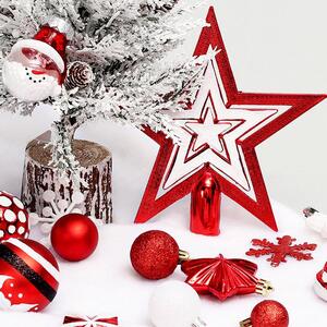 Tutumi, vianočné ozdoby na stromček 78ks SYSD1688-113, červená-biela, CHR-08415