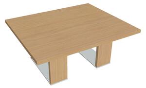 Konferenčný stolík Verno+ S 120 x 100 cm, dub svetlý / červená