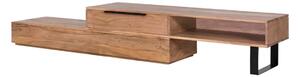 Masívny TV stolík Auckland z akácie, lakovaný, hnedý – 155×45×40 cm