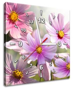 Obraz s hodinami Jemné kvety Rozmery: 30 x 30 cm