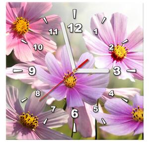 Obraz s hodinami Jemné kvety Rozmery: 60 x 40 cm
