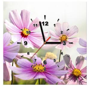 Obraz s hodinami Jemné kvety Rozmery: 40 x 40 cm