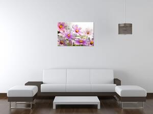Obraz s hodinami Jemné kvety Rozmery: 40 x 40 cm