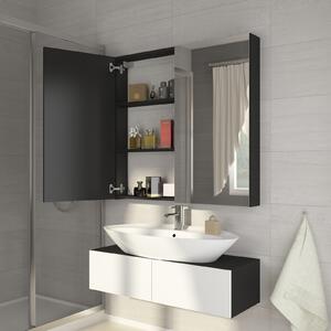 Kúpelňová skrinka na stenu Delia 60 čierna + zrkadlo. Vlastná spoľahlivá doprava až k Vám domov. 780224