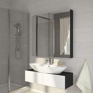 Kúpelňová skrinka na stenu Delia 60 čierna + zrkadlo. Vlastná spoľahlivá doprava až k Vám domov. 780224