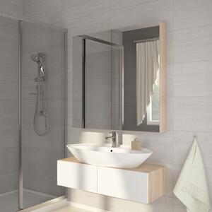 Kúpelňová skrinka na stenu Delia 80 dub sonoma svetlý + zrkadlo. Vlastná spoľahlivá doprava až k Vám domov. 780228