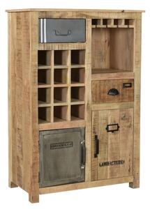 Masívna komoda Highboard Pune z mangového dreva, lakovaná, prírodná farba – 80×43×110 cm