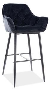 Barová stolička CHERRY H-1 VELVET BLACK