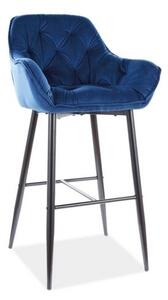 Barová stolička CHERRY H-1 VELVET NAVY BLUE