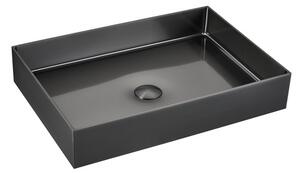 Umývadlo na dosku vo farbe gun metal SAT Aurum 55x38 cm bez prepadu SATAUR5538BGM