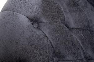 (2622) INGLESE Chesterfield kreslo ušiak sivý