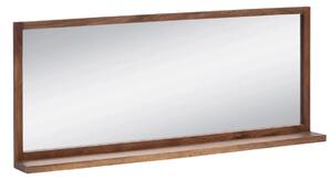 Masívne kúpeľňové zrkadlo Sydney dark II z akáciového dreva, lakované, hnedé – 138×60 cm