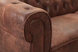 (2726) INGLESE Chesterfield sedačka antik hnedá ľavý roh