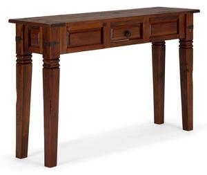 Masívny toaletný stolík Catana z borovicového dreva, hnedý, lakovaný – 120×35×76 cm