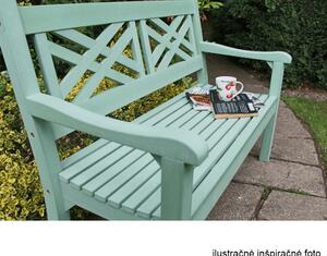 KONDELA Drevená záhradná lavička, neo mint, 124 cm, FABLA