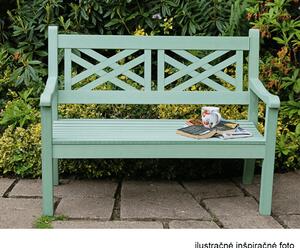 KONDELA Drevená záhradná lavička, neo mint, 124 cm, FABLA