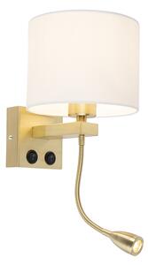 Inteligentná nástenná lampa zlatá s bielym tienidlom vrátane Wifi A60 - Brescia