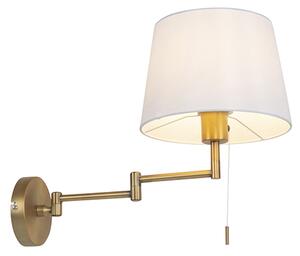 Inteligentná nástenná lampa bronzová s bielym tienidlom vrátane WiFi A60 - Ladas Deluxe
