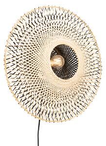 Inteligentná nástenná lampa bambus 50 cm so zástrčkou vrátane Wifi A60 - Rina