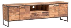 Masívny TV stolík Bristol z recyklovaného dreva, hnedý – 180×38×52 cm
