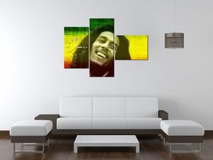 Gario 3 dielny obraz s hodinami Bob Marley Veľkosť: 100 x 70 cm
