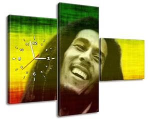 Gario 3 dielny obraz s hodinami Bob Marley Veľkosť: 100 x 70 cm