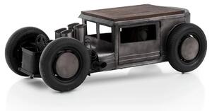 Masivní konferenční stolek Car z mangového dřeva a kovu, lakovaný, černý – 160×65×50 cm