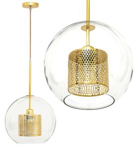 Toolight - závesná sklenená lampa APP555-1CP 25cm, zlatá, OSW-08748