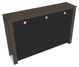 Stredná skriňa Verno+ 200 x 46 x 130 cm, sklenené dvere, dub antracit / čierna