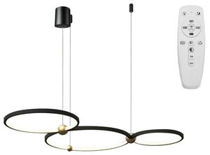 Toolight - Ring 30-40-50, LED závesné svietidlo + diaľkové ovládanie APP752-30-40-50, čierna, OSW-08889