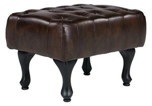 Taburet Chesterfield Pittsfield z pravej kože, hnedý