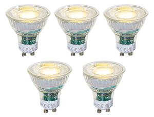 Sada 5 stmievateľných LED žiaroviek GU10 50 mm číra 2,5 W 450 lm 3000 K