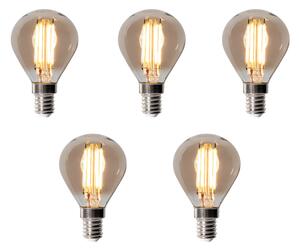 Sada 5 stmievateľných LED žiaroviek E14 P45 dymová 5W 470 lm 2200K
