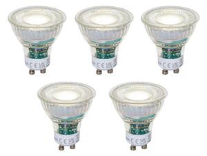 Sada 5 stmievateľných LED žiaroviek GU10 50 mm číra 2,5 W 450 lm 4000 K