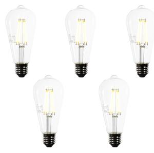 Sada 5 LED žiaroviek E27 ST64 číra 3,8W 806 lm 3000K