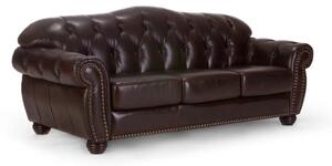 Pohovka Chesterfield Hereford 3-miestna z pravej kože, hnedá