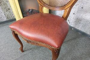 (2845) SEDIA GRIGLIA kožená zámocká stolička hnedá