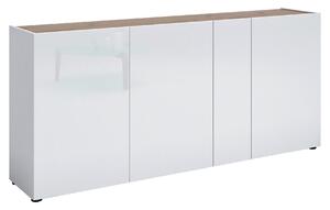 ŠIROKÁ KOMODA, farba duba, biela s vysokým leskom, 203/92/40 cm Xora - Komody, Online Only