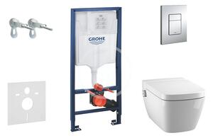 Grohe - Set predstenovej inštalácie, sprchovacie toalety a sedátka Tece, tlačidlá Skate Cosmo, Rimless, SoftClose, chróm