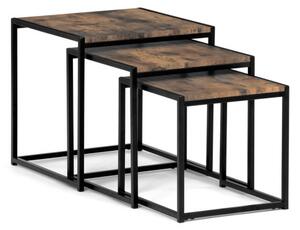 Sada 3 konferenčných stolíkov old wood AF-3003 OLW