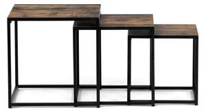 Sada 3 konferenčných stolíkov old wood AF-3003 OLW